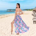 thumbnail image 6 of FORMRS Womens Long Sarong Beach Wrap Semi-Sheer Bikini Skirt Bathing Swimsuit Cover Up, Gradient Starfish Pattern, 6 of 7