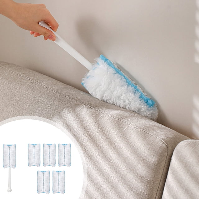 Xihbxyly Oferta Diaria Recambios de Plumero Electrostáticos para Limpiar Plumeros, Recambios Desechables con 1 Mango para El Hogar, La Oficina, Las Persianas, Los Ventiladores de Techo, Varios