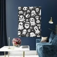 thumbnail image 5 of Kdxio Black White Spooky Ghosts Pattern Canvas Wall Art 12x16 Inches - Waterproof HD Print Solid Wood Frame for Living Room & Bathroom,Vertical, 5 of 8