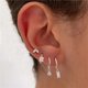 thumbnail image 3 of Pendientes de aro de acero inoxidable para mujer, aretes pequeños de circonita de cristal, Piercing de cartílago, joyería, 2 unidades, 3 of 4