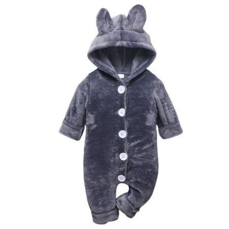 

Baby Clothes Eye-catching Breathable Cotton Baby Warm Romper Newborn Hooded Pajamas for Autumn