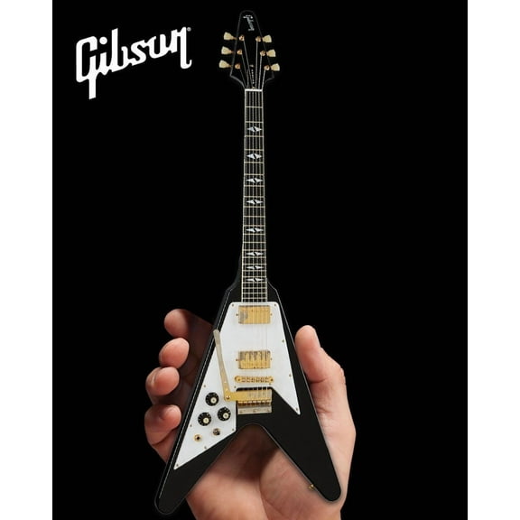 Axe Heaven Jimi Hendrix Gibson 1969 Ebony Left-Handed Flying V Mini Guitar Replica Collectible GG-522