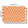 thumbnail image 6 of Orange and White Wavy Checkerboard Pattern Summer Placemats Table Placemats Set Of 4-Linen Kitchen Washable Placemats Table Mats 11.8"x17.7" Non-Slip Heat Resistant, 6 of 6