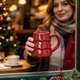 thumbnail image 7 of Christmas Tree Ceramic Mug, Cute Xmas Tree Shaped Coffee Cup, Holiday Drinking Mug for Hot Chocolate Tea Milk Gift for Family Home Party, 7 of 7