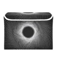 thumbnail image 2 of Foldable Fabric Storage Bin With Handle Collapsible Basket Box Storage With Lid Organizer Black White Spiral, 2 of 7
