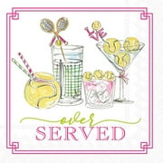 IHR Ideal Home Range Cocktail Napkins Rosanne Beck Disposable 3-Ply Paper Party Napkin Pack, 5" x 5", Tennis Drinks, 20-Count