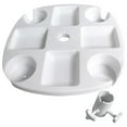 thumbnail image 3 of Mesa para sombrilla de playa al aire libre con 4 portavasos y 4 compartimentos para refrigerios, bandeja de plástico para sombrillas de jardín, playa y Patio, 3 of 7