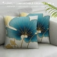thumbnail image 3 of COMIO Throw Pillow Cover Green Plant Leaves - Teal Gold Ginkgo Leaf Pillow Cushion Covers - Square Turquoise Cushion Case, Great for Sofa, Bedroom, Chair, Yard, Living Room Decor, 3 of 5