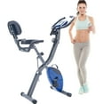thumbnail image 1 of Folding Exercise Bike Upright and Recumbent Fitness X-Bike with 10-Level Adjustable Resistance Arm Bands Backrest, 1 of 8