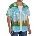 thumbnail image 2 of Fotbe Happy Easter Camisa Estampada de Manga Corta para Hombre, Casual de Verano, Estilo Playero, Sin Arrugas-Medium, 2 of 5