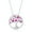 July (Ruby), variant on Tree of Life Design Simulated Pink Birthstone Pendant 16+2” Necklace Jewelry for Women or Teens