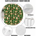 thumbnail image 3 of Christmas Shower Curtain Gingerbread Man Snowflake Holiday Bathroom Decor, Green Christmas Bathtub Curtain with Candy Cane Glove, Fun Cute Winter Bathroom Accessories 70X70IN, 3 of 6