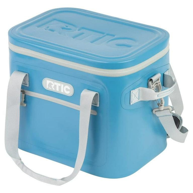RTIC Soft Cooler 40 Can, Insulated Bag Portable Ice Chest Box for Lunch,  Beach, Drink, Beverage, Travel, Camping, Picnic, Car, Trips, Floating Cooler  Leak-Proof with Zipper, Blue / Grey 