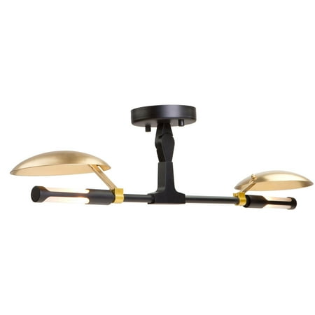 G9 Matt - Semi Flush 2 Light Bulb Fixture With Matt Black Tone Finish Metal G9 27