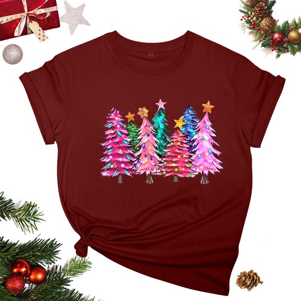 Puntoco Blusa de manga corta con estampado de moda para mujer, divertida camiseta de cuello redondo
