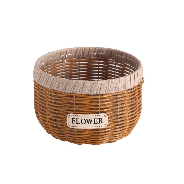 Hand Woven Rattan Planter Basket, Large Decorative Flower Pot for Succulents Orchids Plants, Rustic Farmhouse Home Decor for Table Centerpiece Garden Wedding Dining Room