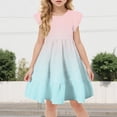 thumbnail image 2 of Gubotare Girl Dresses Girls Summer Spring Dress Floral Ruffle Cute Fancy Dress Casual Flowy Short Sleeve (Sky Blue,Size 5-6 Years), 2 of 5