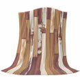 thumbnail image 6 of Brown Beige Blanket Soft Cozy Warm Throw Blanket for Couch, Plush Fuzzy Flannel Fleece Blankets for Sofa, Vintage Farmhouse Shabby Wooden Grain Bed Blankets Lightweight Gifts for Women, 50"x60", 6 of 9