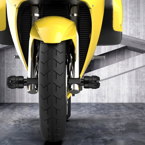 WHAMVOX Motorcycle Front Fork Anti-Collision Cap with Shock Absorbing Pad, Aluminum Alloy, Black Protective Cover