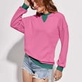 thumbnail image 6 of Womens Oversized Sweatshirt Loose Crew Neck Long Sleeve Shirts Casual Solid Color Pullover Tops Fall Clothes (Hot Pink S), 6 of 7