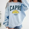 thumbnail image 3 of Capri Italy Sweatshirt - Vintage Lemon Italia Sweater, Italian Capri Island Vacation Crewneck, 3 of 6