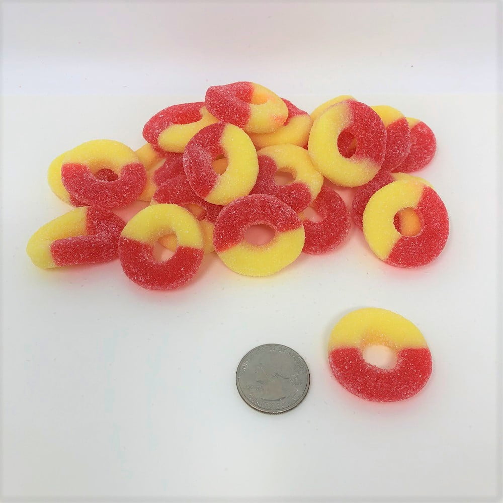Gummi Strawberry Banana Rings 1 pound bulk gummy rings gummy candy