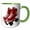 Green/White, variant on 3drose, Red and White Pair of Roller Skates Illustration, 15oz Two-tone Green Mug
