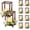 Brown, variant on Wooden Wedding Lantern Centerpiece, Includes 10 Wooden Lantern Candle Holder 10 Flameless LED Candle 10 Champagne Flower Wreath for Wedding Table Party Farmhouse Decor