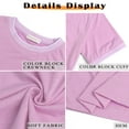 thumbnail image 5 of MOSHU Dressy Women Tops Crewneck Blouses for Women Striped Colorblock Short Sleeve Shirts Casual Summer Tops, 5 of 9