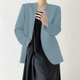 thumbnail image 2 of XFLWAM Blazers for Women Long Sleeve Shawl Collar Open Front Business Jacket Blazer Work Office Blazers Jackets Light Blue L, 2 of 7