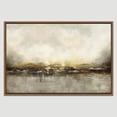 thumbnail image 3 of IDEA4WALL Framed Canvas Wall Art Dramatic Golden Landscape by The Sea on a Cloudy Day Coastal Ocean Oil Painting Abstract Modern Closeup for Living Room, Bedroom, Office - 24"x36" Natural, 3 of 5