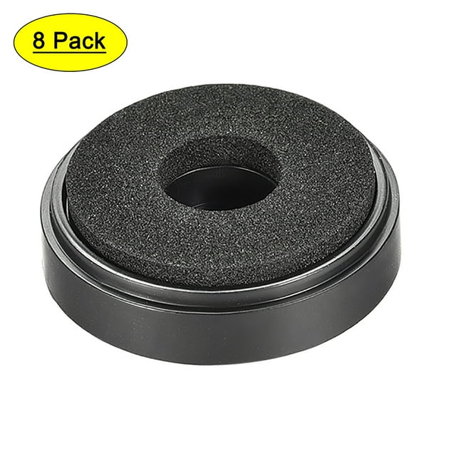 8 Piezas D30xH8mm Patas de Plástico Base Antivibración Soporte para Altavoz Amplificador de Guitarra HiFi Negro