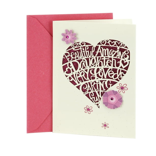 hallmark birthday greeting card for daughter heart cutout walmart