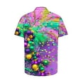 thumbnail image 5 of Feancey Funny Gifts Mardi Gras Men Hawaiian Shirt Short Sleeve Casual Button Down Shirts Carnival Themed Mask Printed Bowling Shirt Spring Tropical Beach Party Tops Multicolor L, 5 of 6