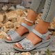 thumbnail image 1 of WILLBEST Sandalias Elegantes Para Mujer Para Uso Diario Informal, Diseño De Punta Abierta Con Detalles Recortados, Tacón De Cuña Y Cierre De Velcro Para Atuendos De Verano., 1 of 6
