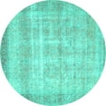 thumbnail image 1 of Ahgly Company Indoor Round Persian Turquoise Blue Traditional Area Rugs, 8' Round, 1 of 4