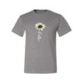 thumbnail image 2 of Wild Bobby, Faith Flower Script Inspirational/Christian Men Graphic Tee, Heather Grey, Small, 2 of 6