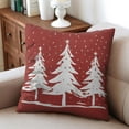 thumbnail image 6 of Red Christmas Snowman Winter Tree Throw Pillows Cover Beautiful Throw Pillow Case 4 Pieces Decorative Pillow Cover for Indoor Home Bedroom, 6 of 7