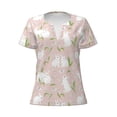 thumbnail image 3 of Naloa Cute Rabbit Print T-Shirts Short Sleeve V Neck Tees for Women Fashion Tops Trendy Lightweight Soft Casual Summer Outfits Clothes, 3 of 5