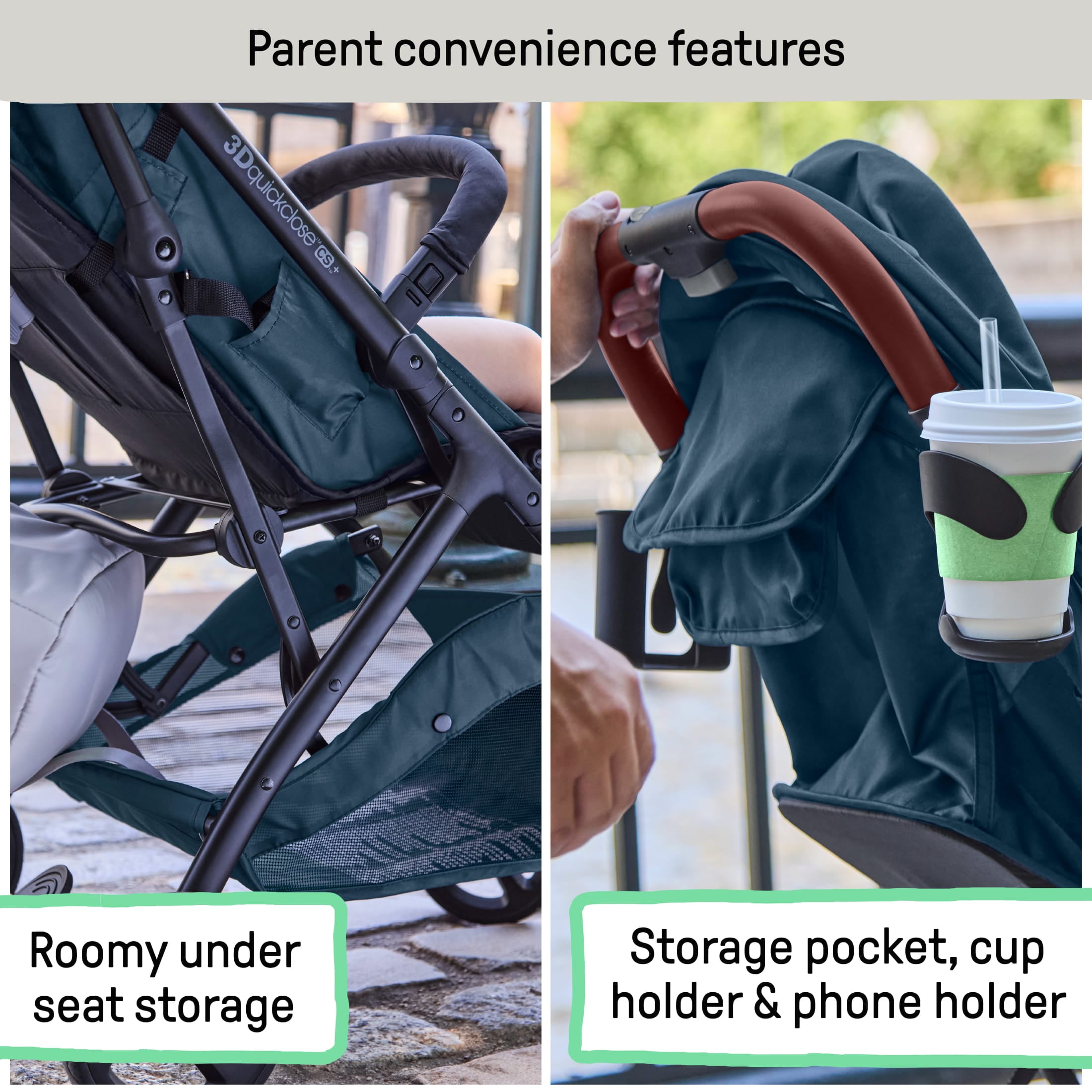 Ingenuity 3Dquickclose CS+ Compact Fold Infant Baby Stroller, Navy