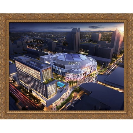 Golden 1 Center 36×28 Large Gold Ornate Wood Framed Canvas Art – Home of the Sacramento Kings