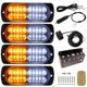 thumbnail image 3 of 4 In 1 20 LED Car Emergency Warning Light 12-24V 4 x 20LED Strobe Light Amber/White Police Flash Grille Light For Car Truck Boat, 3 of 5