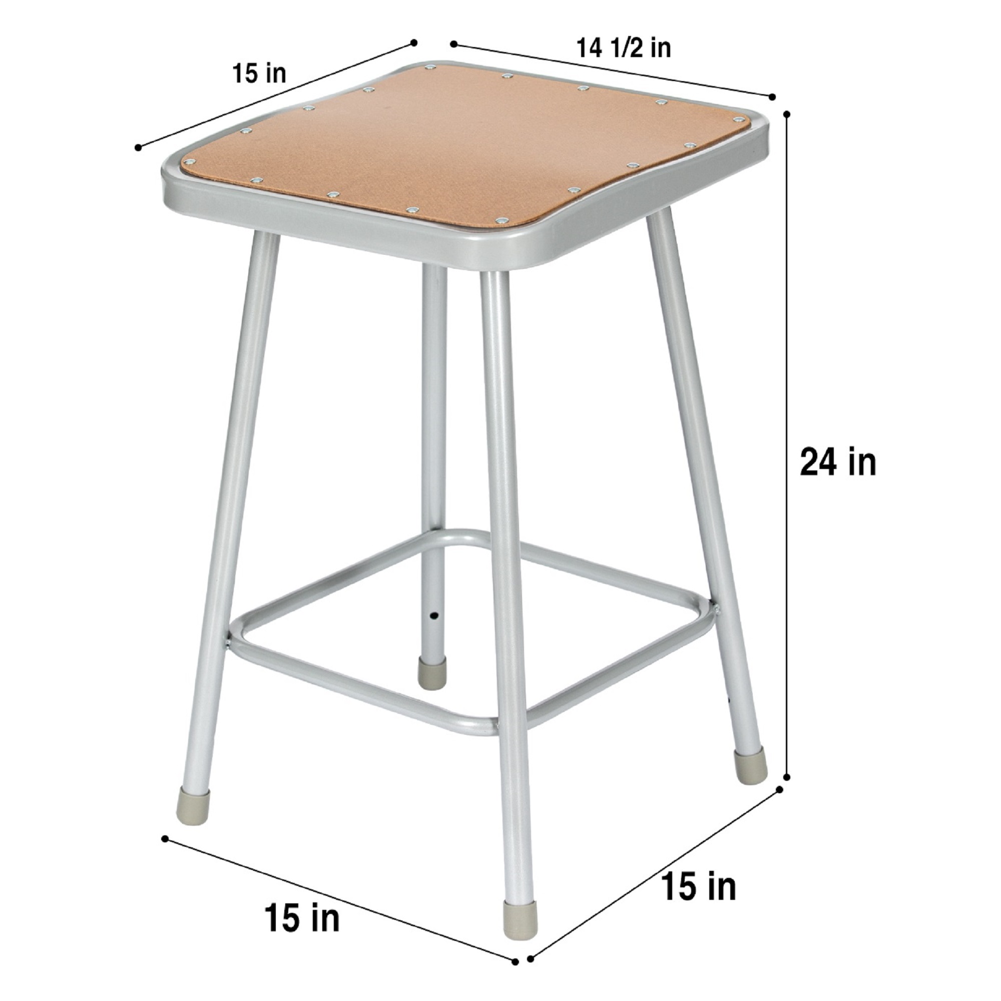 Clint 24" Stool, Grey, Pack of 2