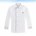 thumbnail image 4 of Kitchen Cook Anti-splash Work Clothes Chef Clothes for Restaurant Bar Hotel Outdoor Barbecue (Red Embossed Long Sleeve Size L), 4 of 9