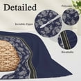 thumbnail image 3 of Boho Navy Blue Flower Pillow Covers Queen, Abstract Bohemia Pesley Floral Soft Brushed Microfiber Breathable Throw Pillow Covers, Pillowcase with Zipper for Couch Sofa Bedroom Living Room 20"x30", 3 of 9