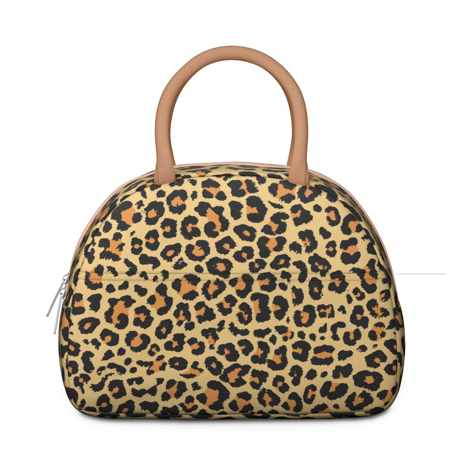 Leopard Print Lunch Bag for Women – Stylish Animal Pattern Tote with Spots and Glitter Details, Insulated & Leakproof, Fashion Lunch Box for Work or School