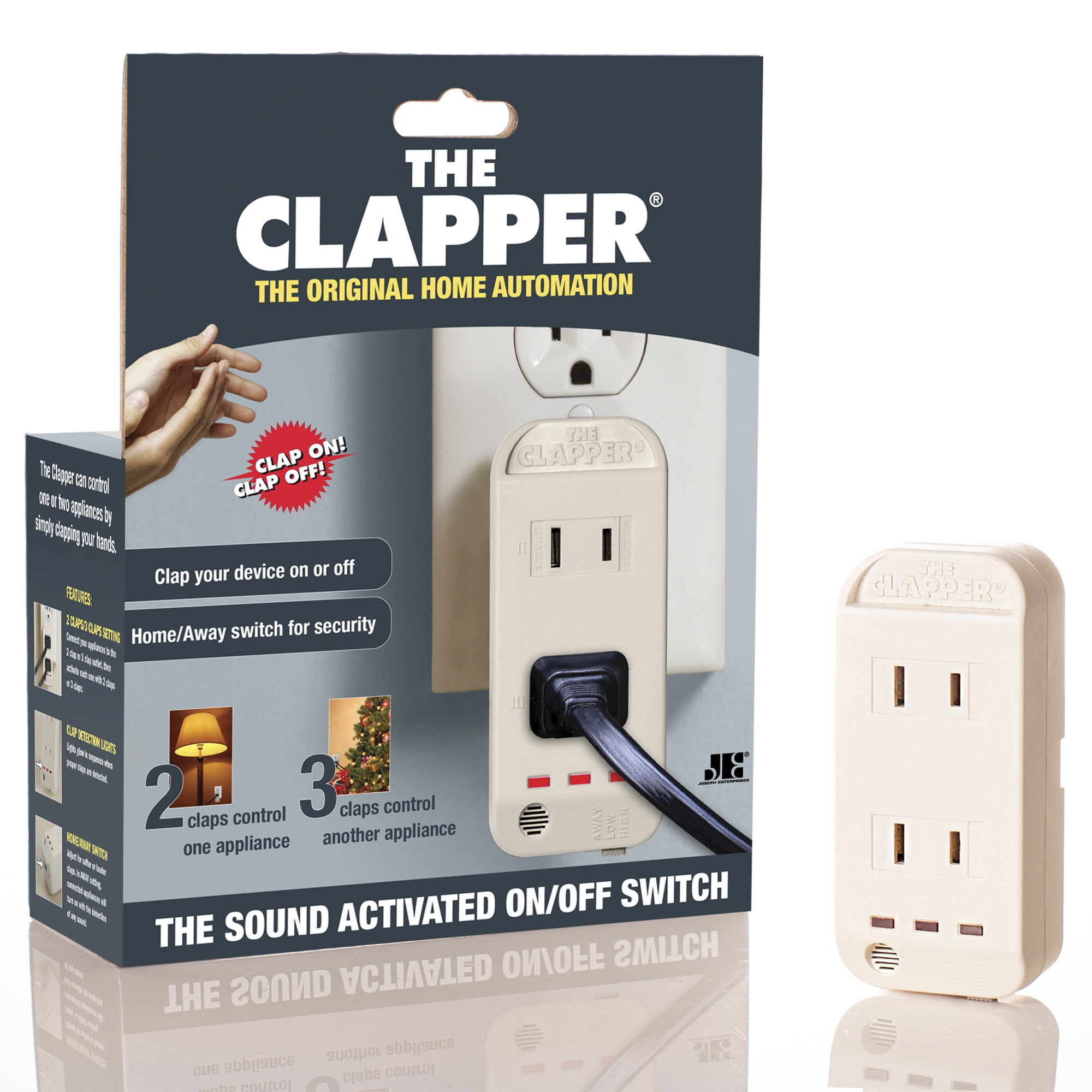 The Clapper, The Original Home Automation Sound Activated Device, On/Off  Light Switch, Clap Detection - Kitchen Bedroom TV Appliances - 120v Wall  Plug