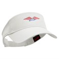thumbnail image 5 of The Soaring Patriotic Eagle Embroidered Cotton Twill Sun Visor - White OSFM, 5 of 5
