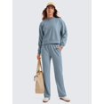 thumbnail image 3 of Sudadera CRZ YOGA SoftAura con cuello redondo y manga larga para mujer, azul, 3 of 4