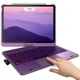 thumbnail image 1 of Typecase Touch 2022 iPad Air 5th Generation Keyboard Case for iPad Air 4 10.9", 360 Rotating Stand Cover with Touchpad, Backlit Keyboard for iPad Pro 11 2021 2020 2018 with Pen Holder (Purple), 1 of 12